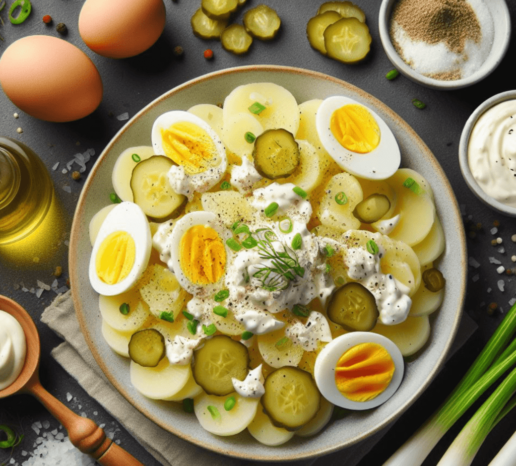 Kartoffelsalat mit Dill und Mayonnaise