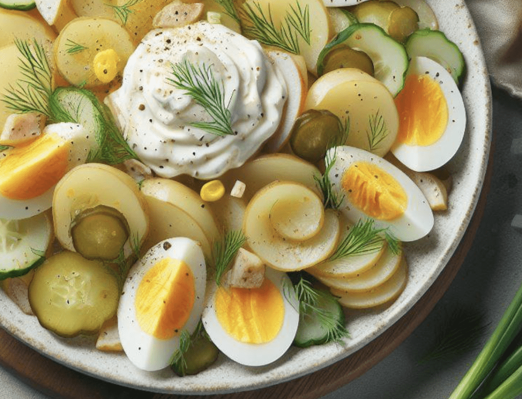 Kartoffelsalat mit Dill und Mayonnaise
