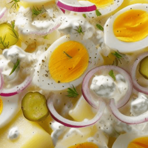 Kartoffelsalat mit Mayo und Schmand