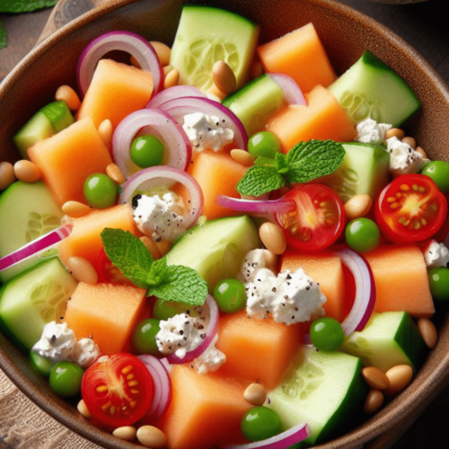 Melonen Hüttenkäse Salat