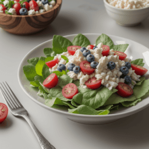 Spinat-Blaubeeren-Salat mit Joghurt-Dressing