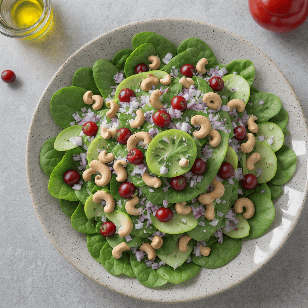 Amerikanischer Salat mit Cranberries und Cashewkernen