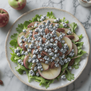 Apfel Pekannuss Salat mit Blauschimmelkäse