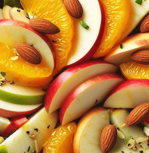Apfel und Apfelsinen Obst Salat