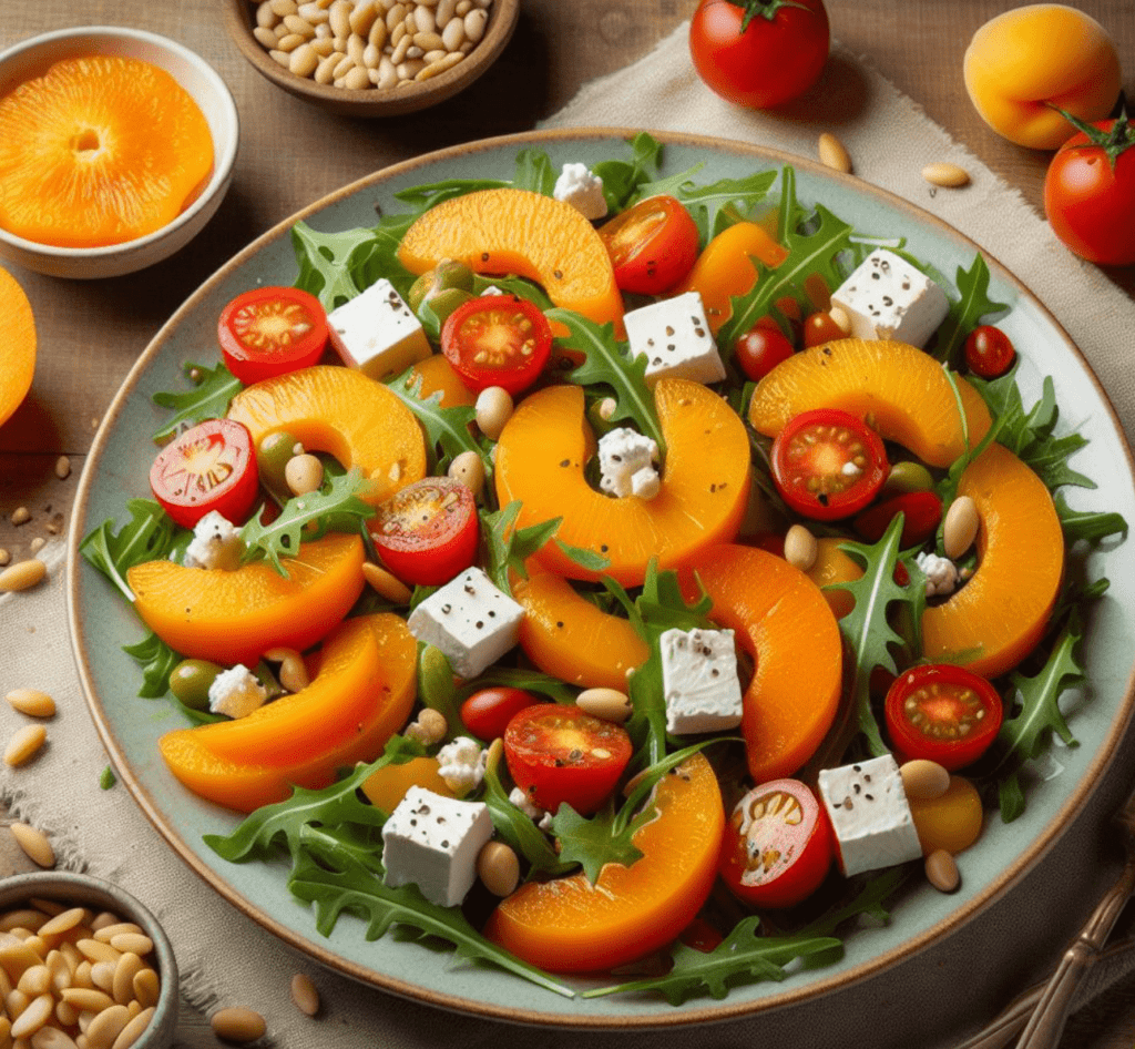 Aprikosen Tomaten Rucola Salat