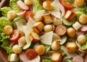 Caesar Salat Mit Gebratenen Gnocchi