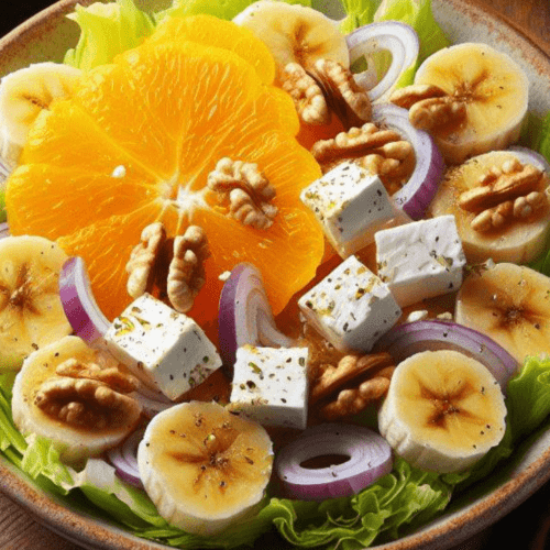 Chicoree Salat mit Bananen und Orangen