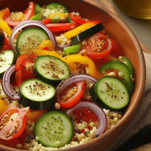 Couscous Salat mit gebratenem Gemüse
