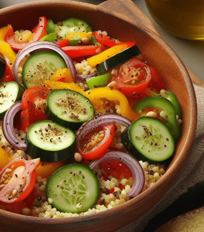 Couscous Salat mit gebratenem Gemüse