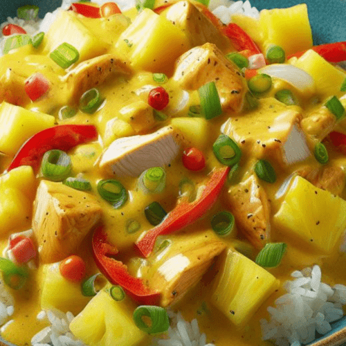 Curry Reis-Salat Hähnchen Ananas