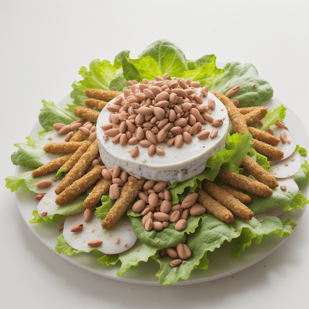 Erfrischender Salat mit Pinienkernen und Joghurt-Dressing