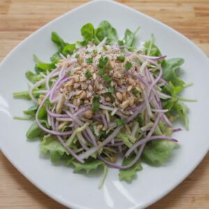 Frischer Gemüsesalat mit Knusprigen Nüssen