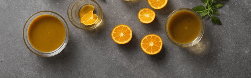 Fruchtiges Salatdressing Orangensaft
