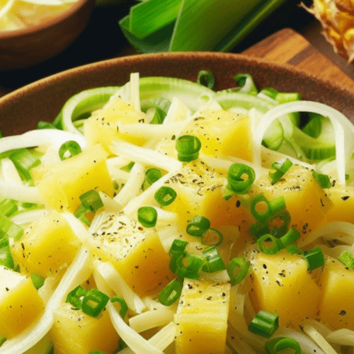 Käse Lauch Salat mit Ananas