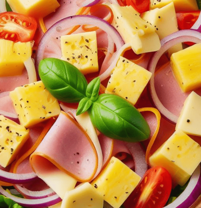 Käse Schinken-Ananas Salat