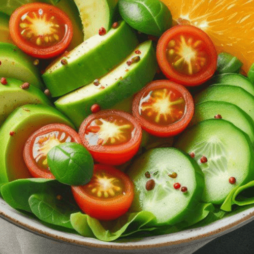 Obst und Gemüse Salat