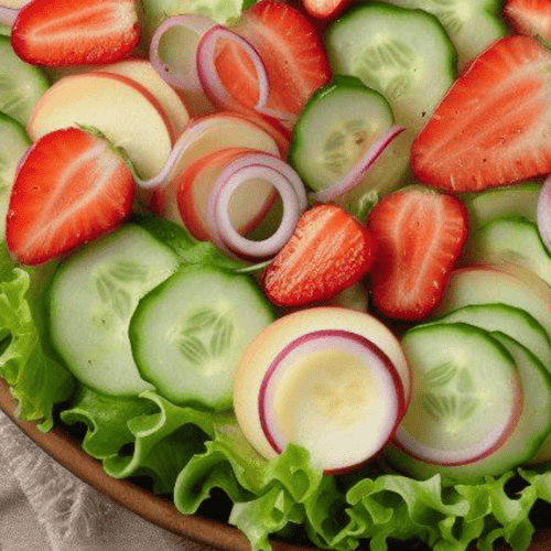 Pikanter Salat mit Obst