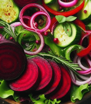 Rote Beete Salat mit Apfelsaft