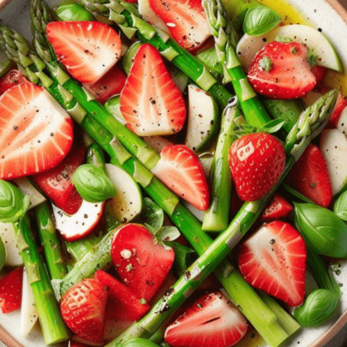Spargel-Erdbeer-Salat mit Basilikum