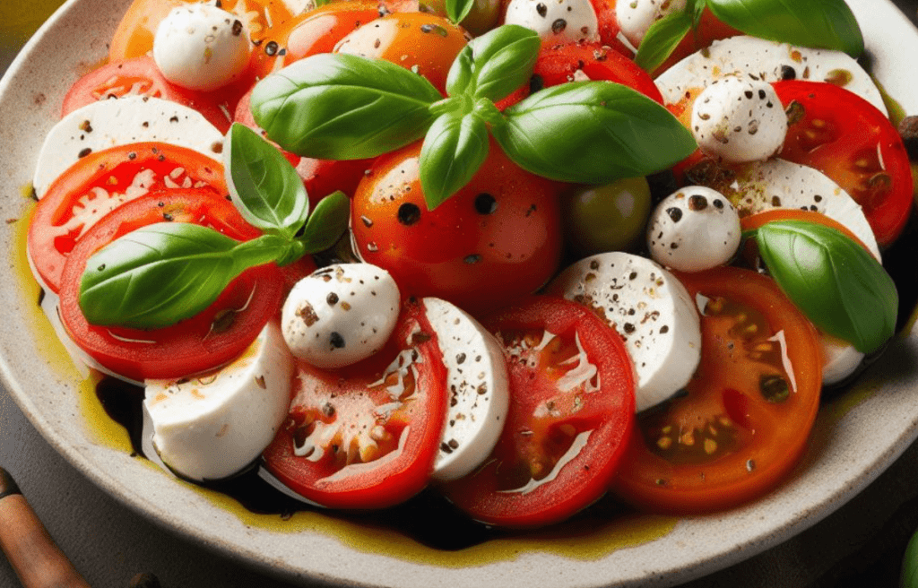Tomaten Mozzarella Basilikum Salat