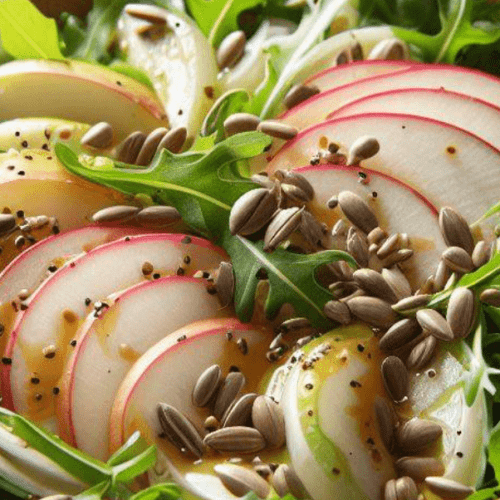 Apfel Kohlrabi Salat mit Rucola