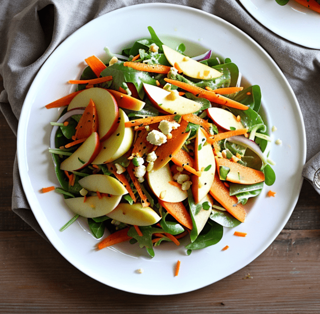 Apfel Möhren Salat mit frischem Ingwer