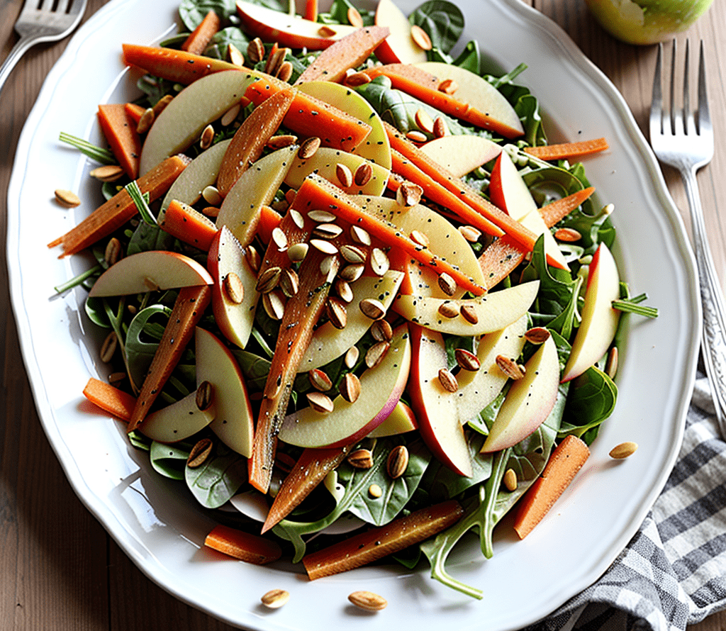 Apfel Möhren Salat ohne Öl und Honig