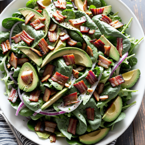 Avocado Bacon Salat Honig und Dijon Senf