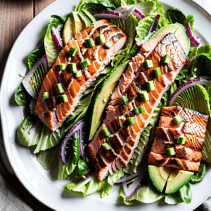 Avocado Romana Weißer Balsamico Salat Honig Lachs