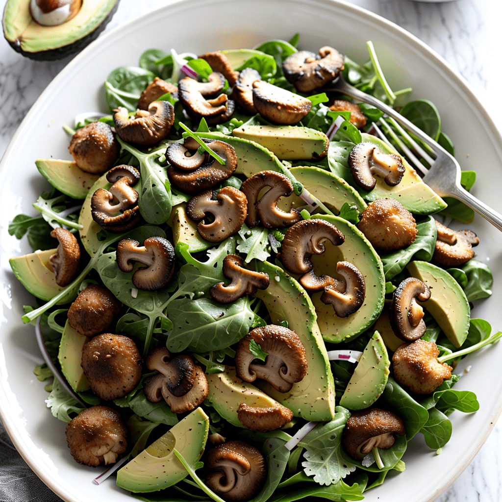 Avocado Salat mit gebratenen Champignons