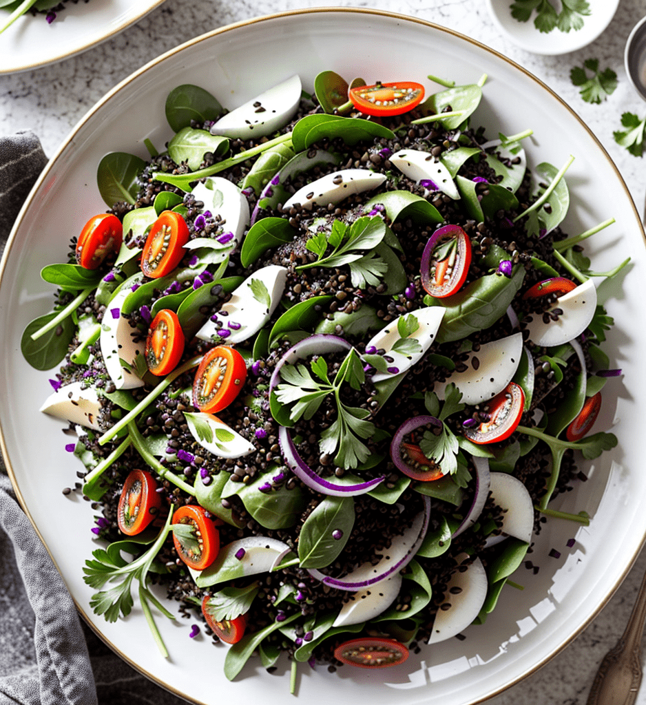 Beluga Linsen Salat Kreuzkümmel