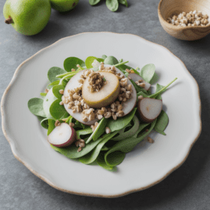 Birne Zwiebel Feldsalat Salat