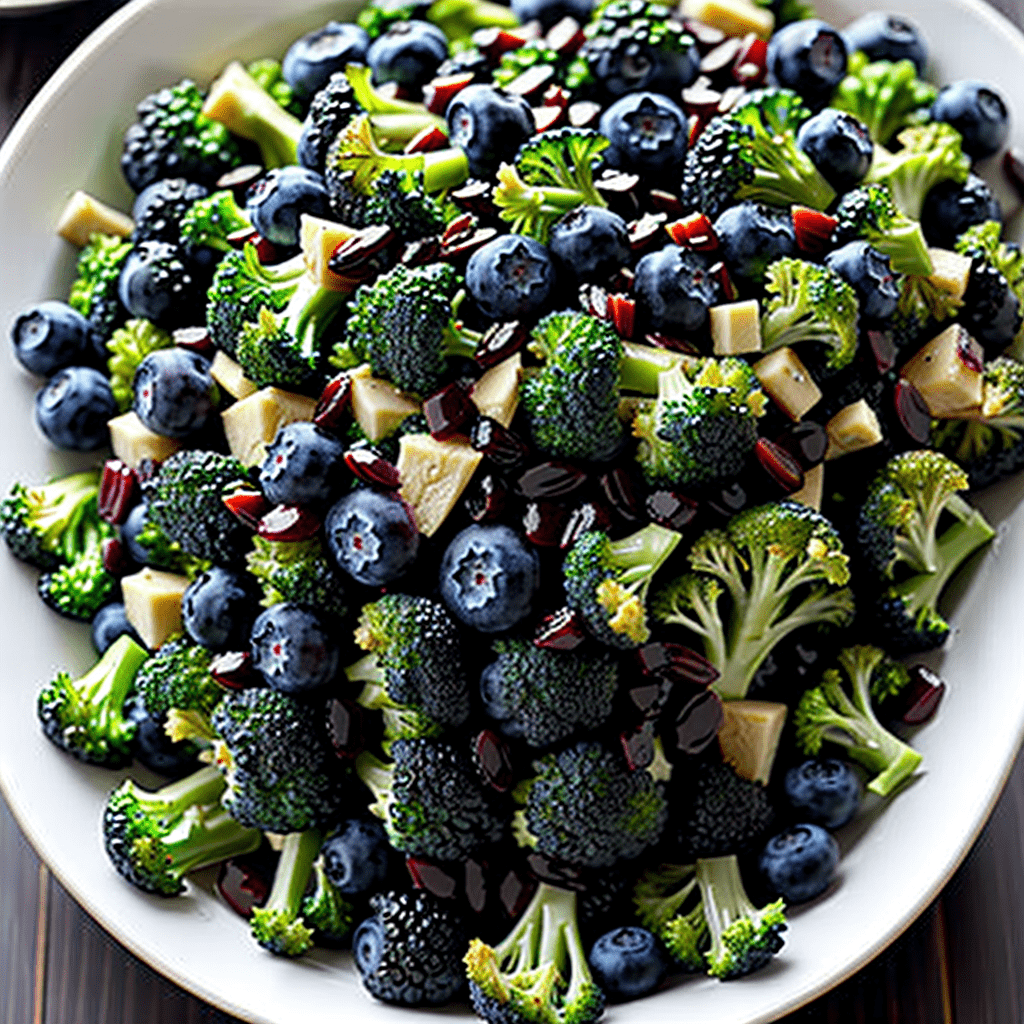 Blaubeer Brokkoli Käse Salat