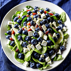 Blaubeeren Feta getrocknete Pflaumen Salat