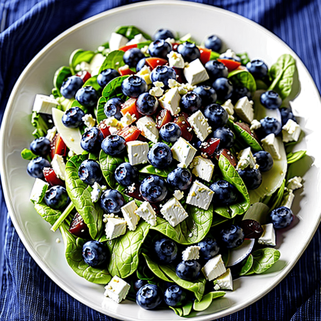Blaubeeren Feta getrocknete Pflaumen Salat