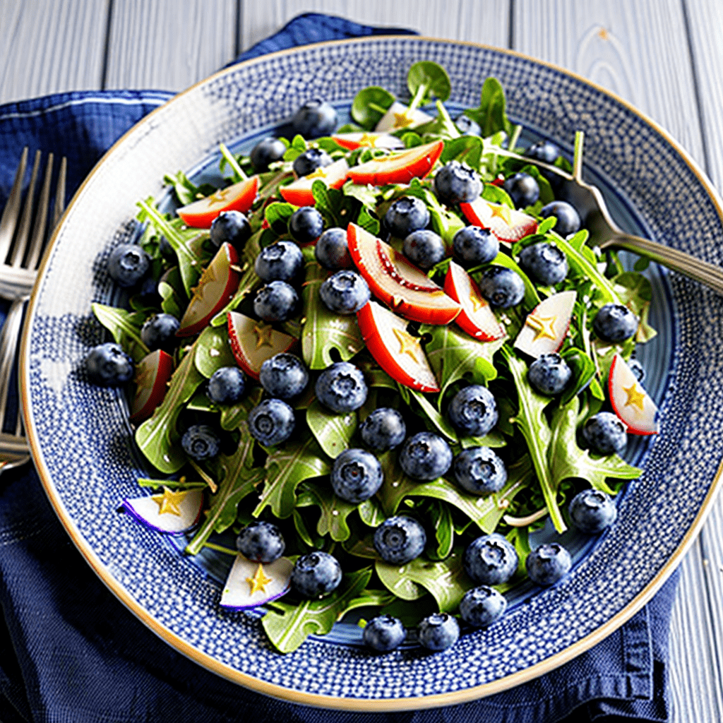 Blaubeeren Radieschen Rucola Salat