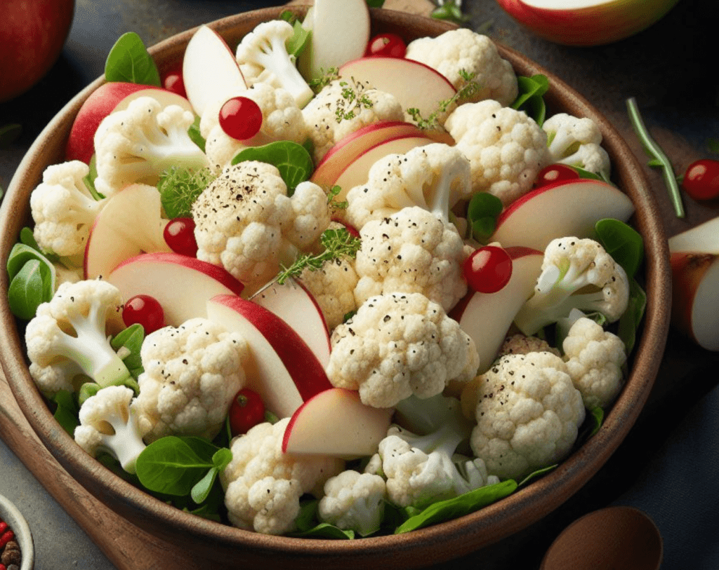 Blumenkohl Salat Roh mit Apfel