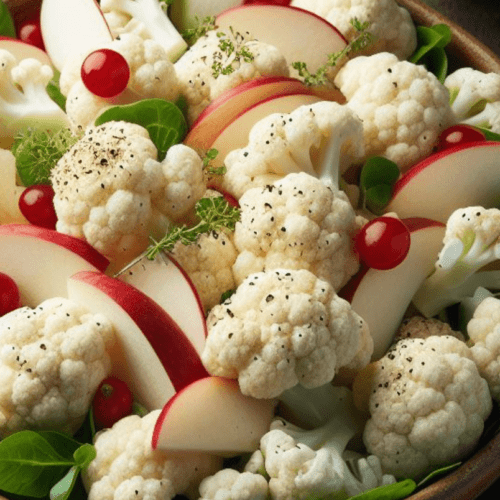 Blumenkohl Salat Roh mit Apfel