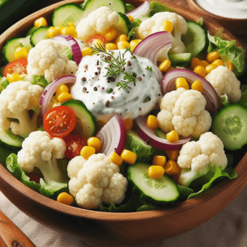 Blumenkohl Salat Roh mit Schmand