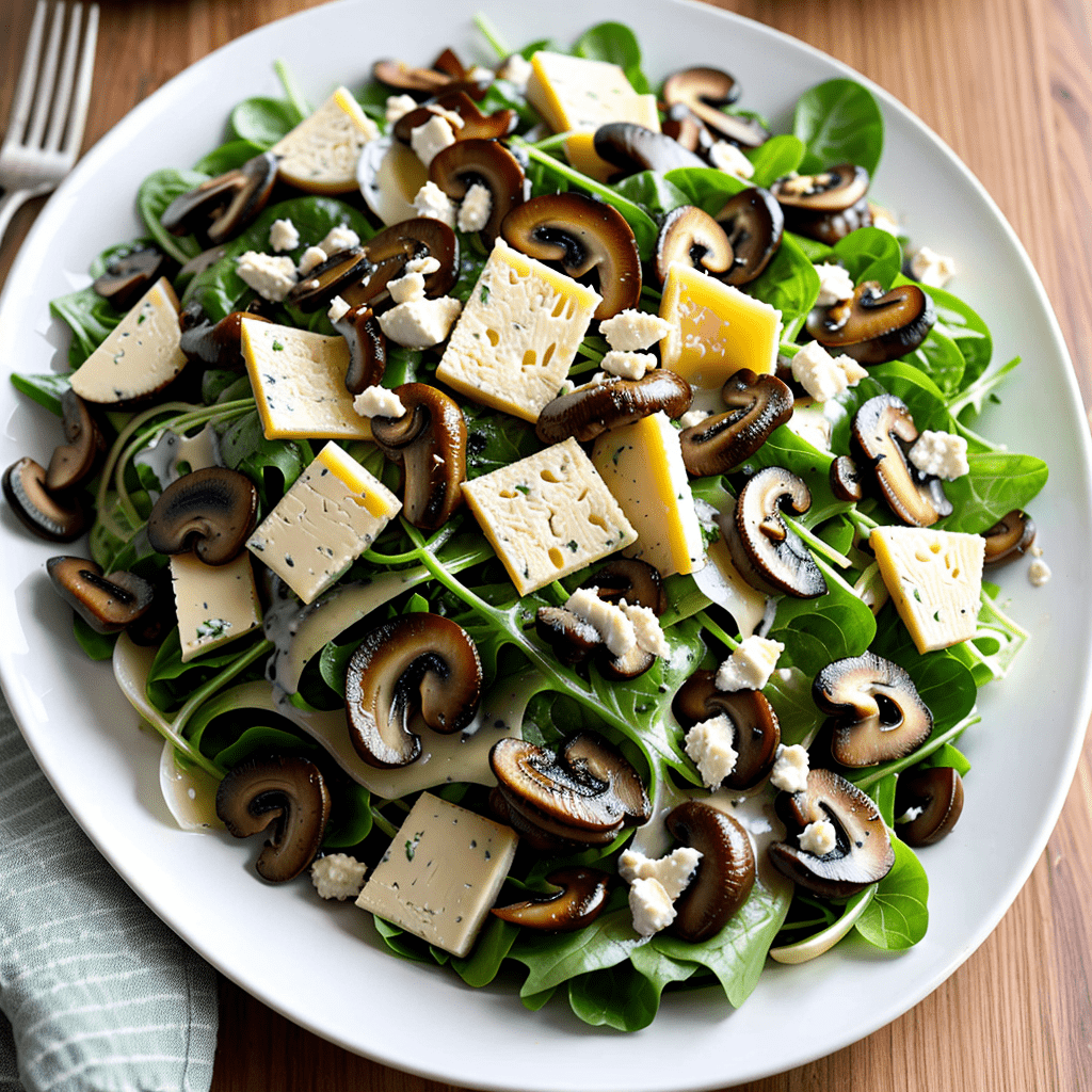 Champignon Salat mit Blauschimmelkäse