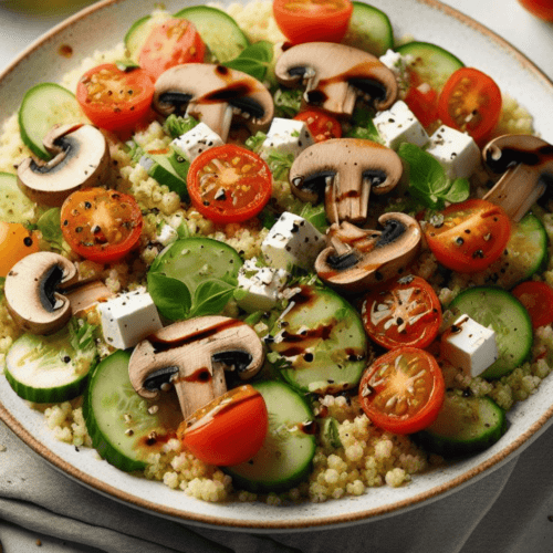 Couscous Salat mit Champignons