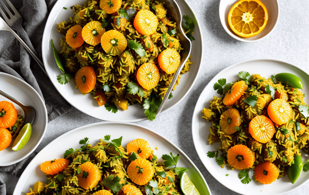 Curry Reis Salat Mandarinen