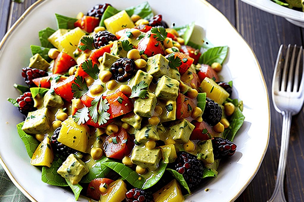 Curry Salat mit Früchten