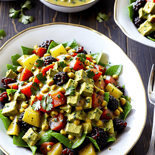 Curry Salat mit Früchten