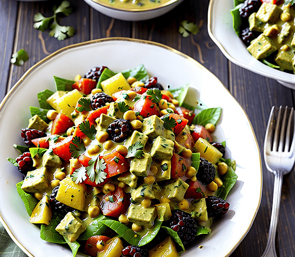 Curry Salat mit Früchten