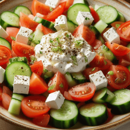 Feta Gurken Tomaten Salat Naturjoghurt