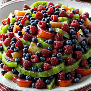 Fruchtsalat mit Himbeeren