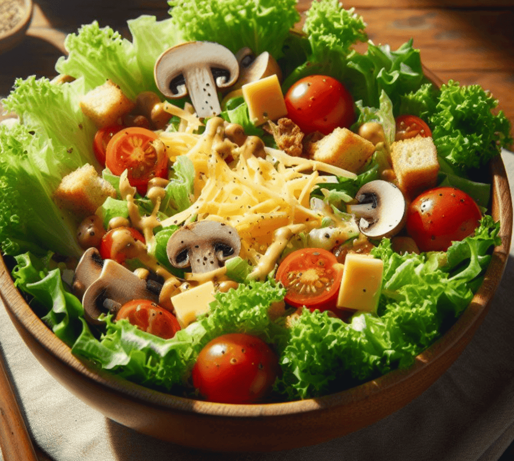 Gemischter Salat mit Champignons