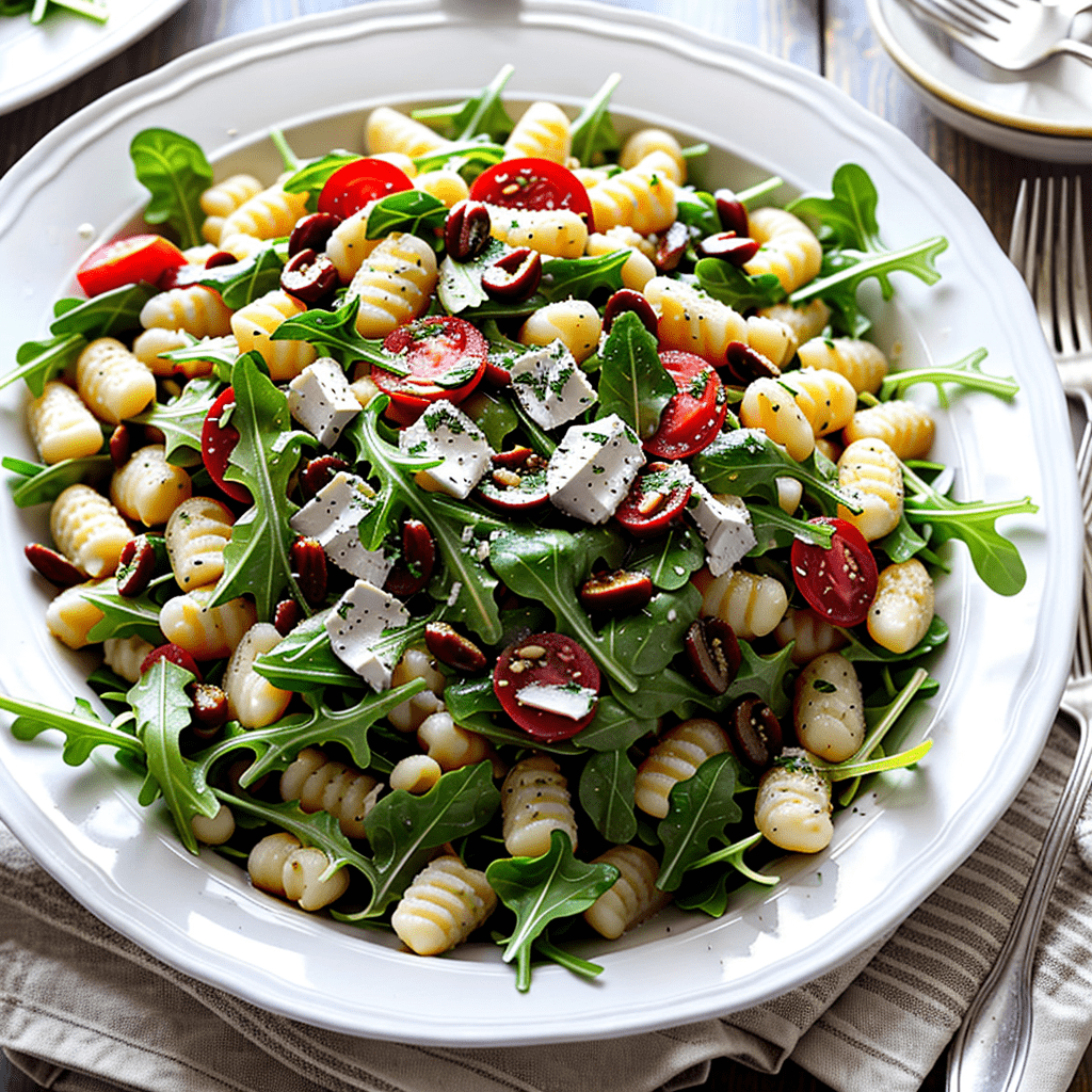 Gnocchi Salat mit Rauke und Mozzarella