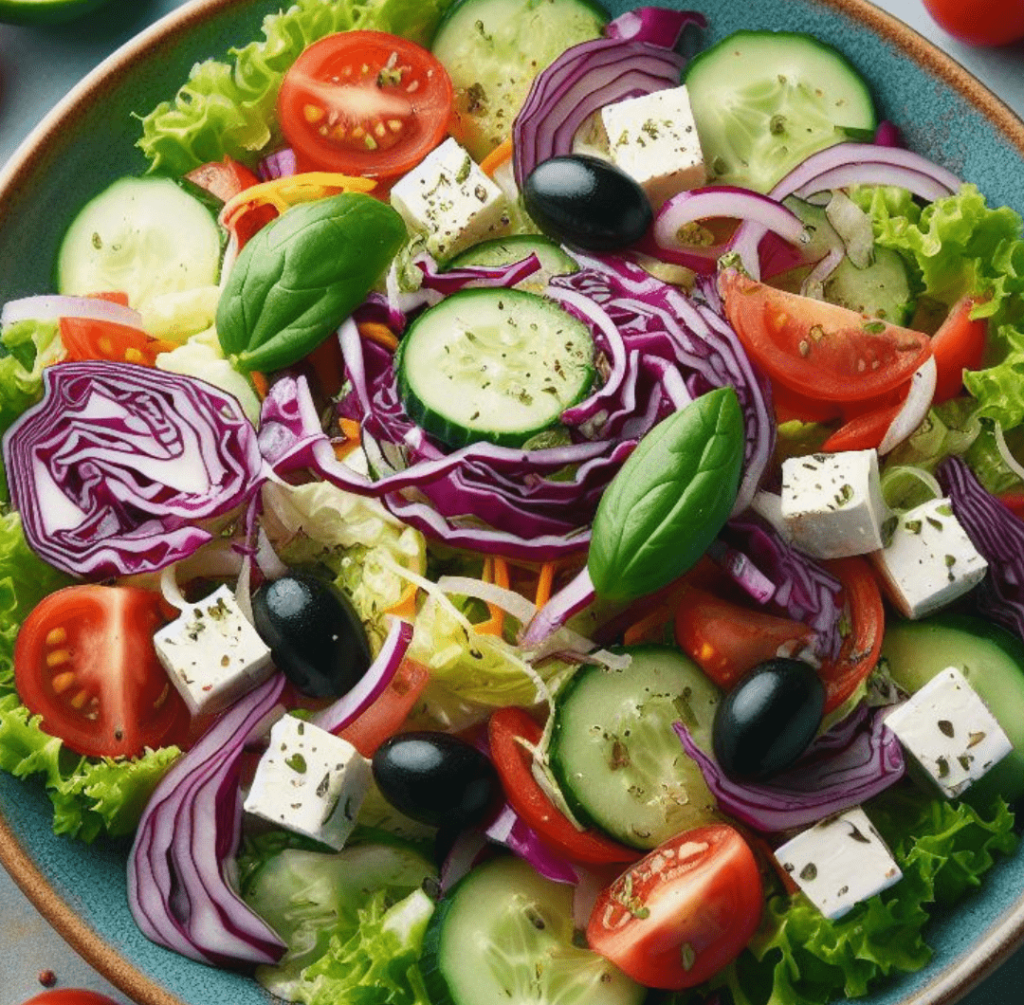 Griechischer Salat mit Rotkraut